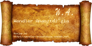 Wendler Anasztázia névjegykártya